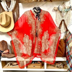 FAB Gypsy sheer poncho w resort vacation cruise vibe multifunctional